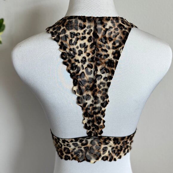 Victoria's Secret PINK Y2K Leopard Lace Bralette Sz Small - Picture 2 of 6